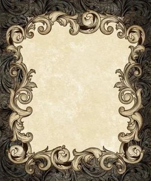Ornate engraved baroque frame Stock Illustration