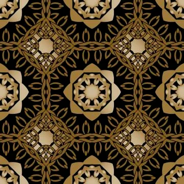 Ornate ethnic seamless pattern. Vector ornamental floral background. Embroide Stock Illustration