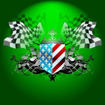 Ornate flag Stock Illustration