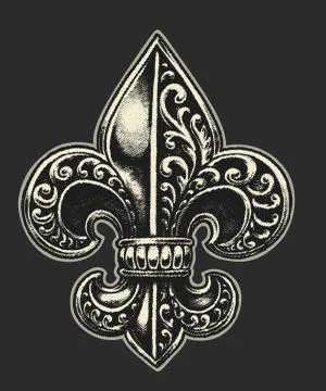 Ornate Fleur de Lis Stock Illustration