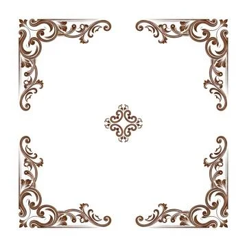 Ornate floral corner designs Stock Illustration