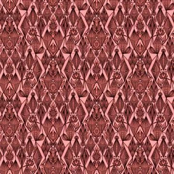 Ornate floral damask seamless pattern. All over print symmetry vector background Illustrazione stock