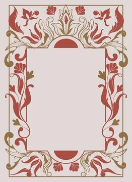 Ornate floral decorative frame. Vector illustration Stock Illustration