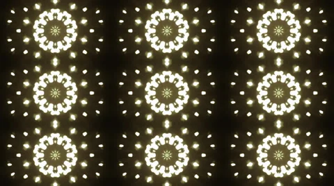 Ornate floral kaleidoscopic pattern with three lines of snowflakes. Vídeos de archivo 47057724