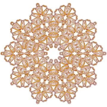 Ornate floral pattern on white Illustrazione stock