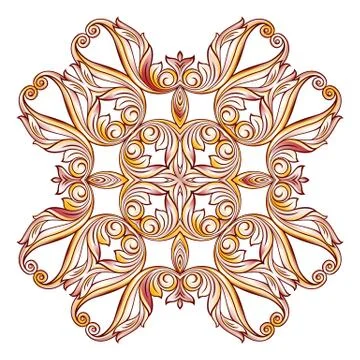 Ornate floral pattern on white Stock Illustration