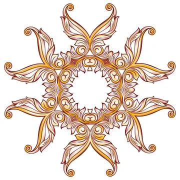 Ornate floral pattern on white Stock Illustration