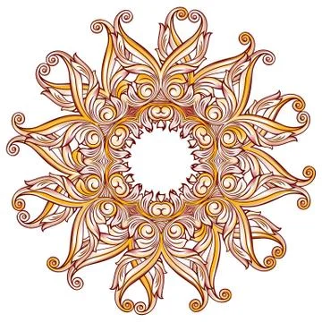 Ornate floral pattern on white Stock Illustration