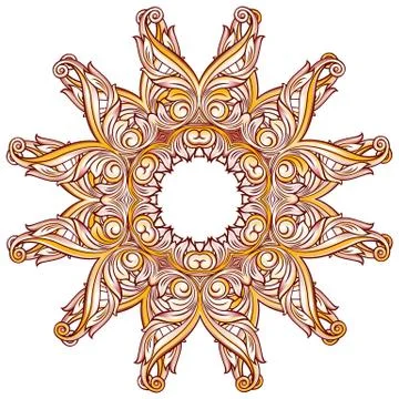 Ornate floral pattern on white Illustrazione stock