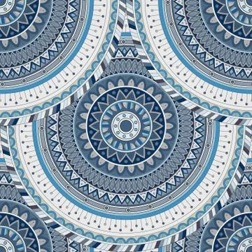 Ornate floral seamless texture, endless pattern with vintage mandala elements Illustrazione stock