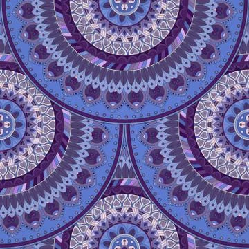 Ornate floral seamless texture, endless pattern with vintage mandala elements Stock Illustration