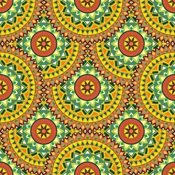 Ornate floral seamless texture, endless pattern with vintage mandala elements Illustrazione stock