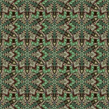 Ornate floral seamless texture, endless pattern with vintage mandala elements Illustrazione stock