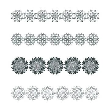 Ornate  floral vector borders Illustrazione stock