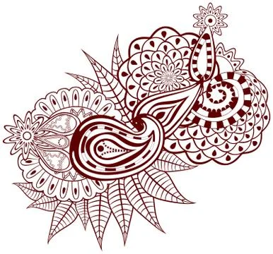 Ornate flower. Stock Illustration