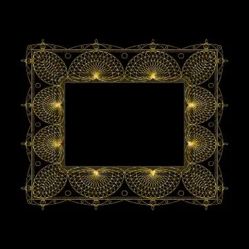 Ornate frame and borders set Illustrazione stock
