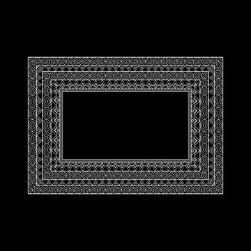 Ornate frame and borders set Illustrazione stock