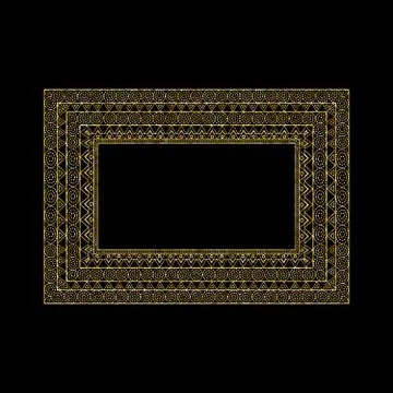 Ornate frame and borders set vector Stock Illustration