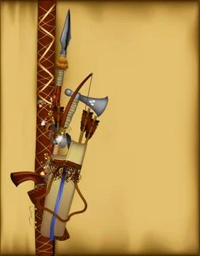 Ornate frame with arms Stock Illustration