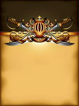 Ornate frame with arms Stock Illustration