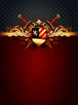 Ornate frame with arms Illustrazione stock