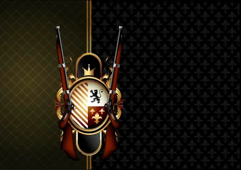 Ornate frame with arms Illustrazione stock
