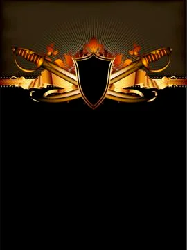 Ornate frame with arms Illustrazione stock
