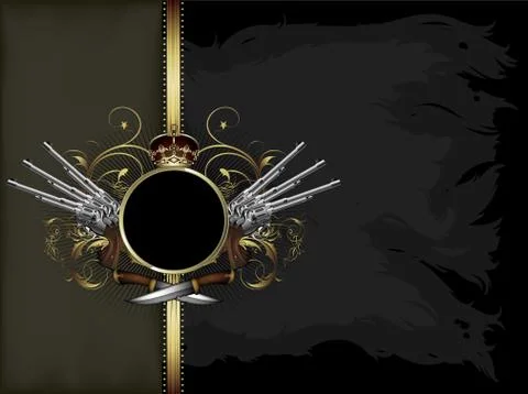 Ornate frame with arms Stock Illustration