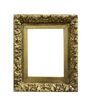Ornate frame centered with empty space for artwork placement. Decorative bord Stockfoto's