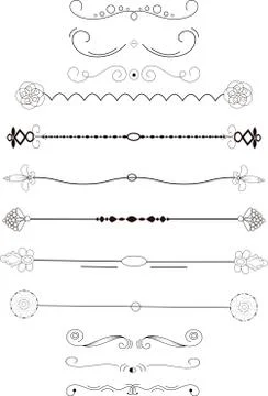 Ornate frame elements. Vintage and filigree decoration. Ornament frames and Stock Illustration