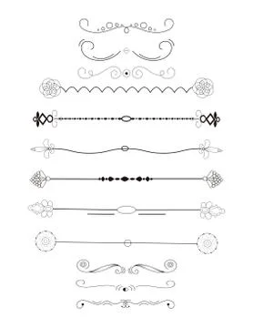 Ornate frame elements. Vintage and filigree decoration. Ornament frames and Stock Illustration