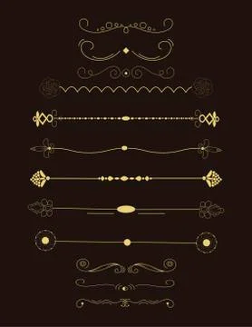 Ornate frame elements. Vintage and filigree decoration. Ornament frames and Stock Illustration