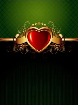 Ornate frame with heart Illustrazione stock