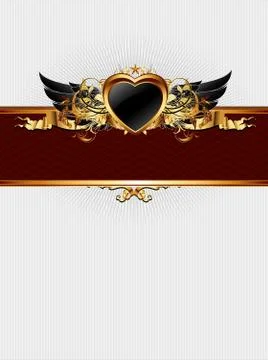 Ornate frame with heart Stock Illustration
