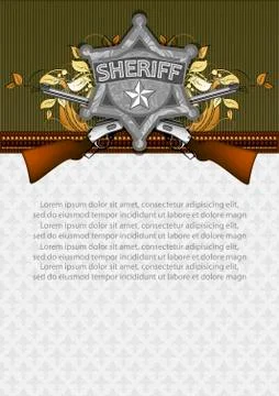 Ornate frame with sheriff star Illustrazione stock
