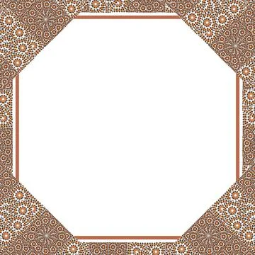 Ornate Frame White frame background with ornate oriental style borders des... Stock Photos