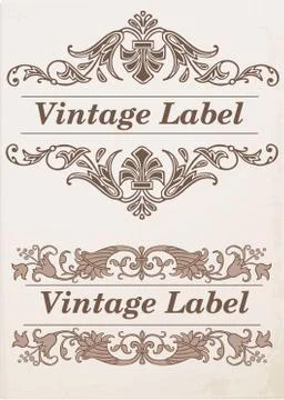 Ornate frames and labels elements Stock Illustration