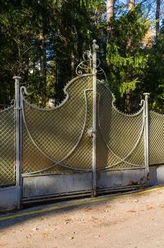 Ornate Gate to the Forest Stock Photos