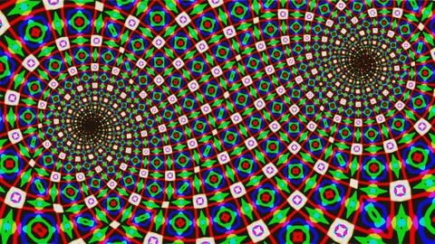 Ornate geometric wide pattern and artfully abstract multicolored background Stock Illustration