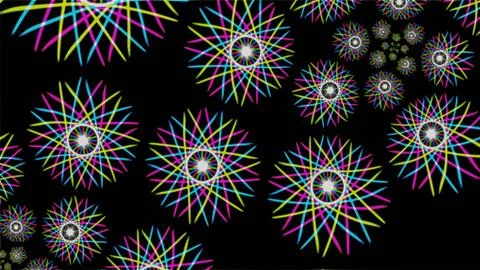 Ornate geometric wide pattern and artfully abstract multicolored background Stock Illustration
