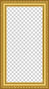 Ornate gilded frame is showcasing 3D render with teal mat, rope trim, beads, Stock Illustration