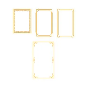 Ornate gold border frames vector art elements イラスト素材