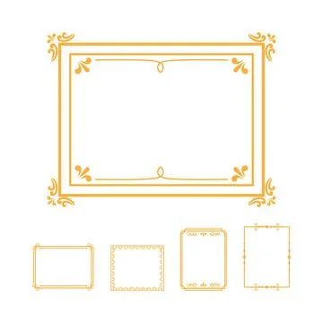 Ornate golden decorative frames vector set design Stockillustratie