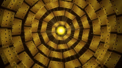 Ornate Golden Dome Ceiling Pattern - Abstract Classical Architectural Inter.. Stock Footage 346002486