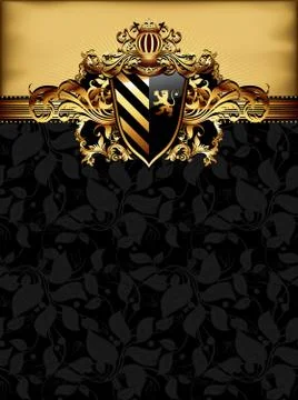 Ornate golden frame Illustrazione stock