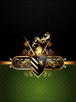 Ornate golden frame Stock Illustration