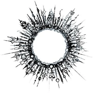 Ornate grunge burst Illustration