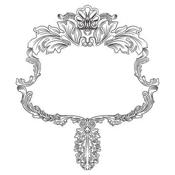 Ornate hand drawing retro frame design element vector illustration Stock Illustration