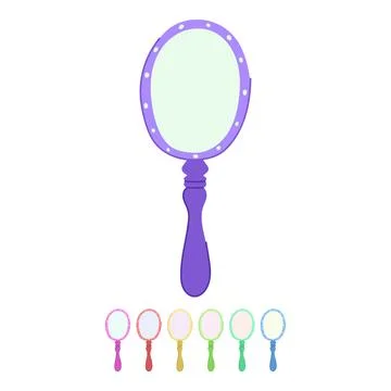 Ornate hand mirror vector cartoon graphic Stock Illustration