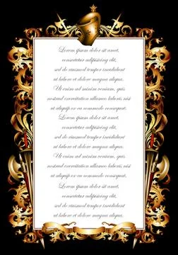 Ornate heraldic frame Illustrazione stock